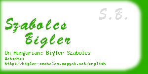 szabolcs bigler business card